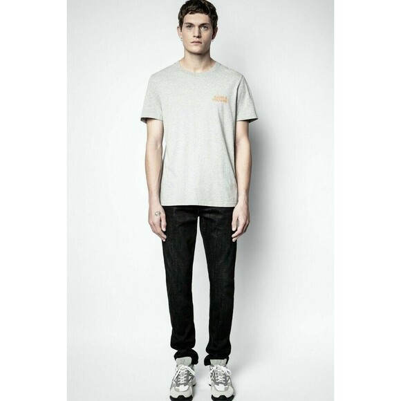 Zadig & Voltaire Men's Ted Hc Ktda T-shirt Gray Printed Cotton XS NWT 214081 - Picture 2 of 7